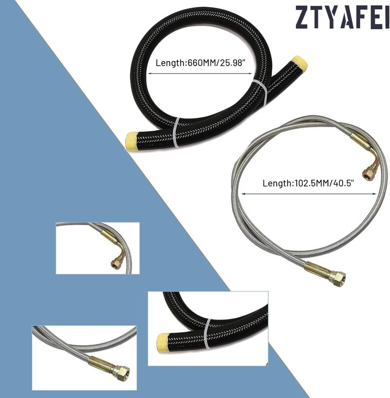 ZTYAFEI Universal Turbocharger Oil Feed and Drain Return Line Kit-Compatible with T3 T4 GT35 T70 T66 T61 T60 T04E T04 GT32 GT40 GT42 GT4088R GT4049R GT42R/RS GT4294R GT4202R - Image 5